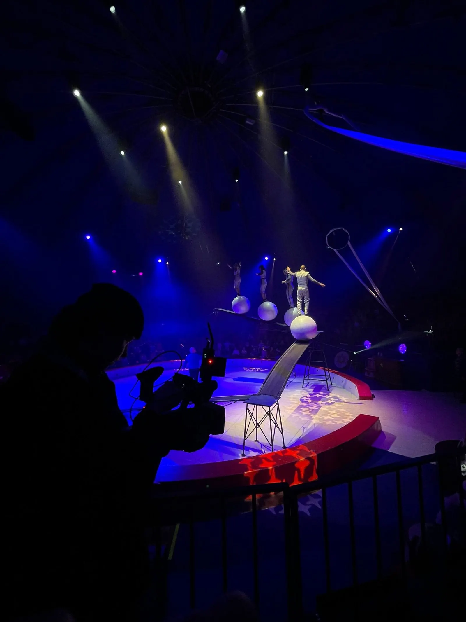 Captation d'un numéro de voltige aérienne au cirque Micheletty